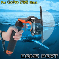 Waterproof Dome Port Cover with Grip housing for GoPro Hero 5 6 action Camera Lens Dome Case for Go Pro Hero5 Hero6 hero 7 black