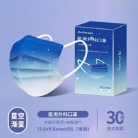 兒童口罩獨立包裝 秋冬保暖透氣 醫用外科口罩 適用3至12歲- 【成人款】星空漸變【30隻獨立裝】醫用外科 均碼