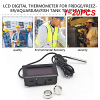 1~20PCS Mini LCD Digital Thermometer with Waterproof Probe Indoor Outdoor Convenient Temperature Sensor for Refrigerator Fridge