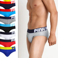 PINK HEROES Man cotton Briefs Fashion Male panties Underpants 8 Color Comfortable Edition mens bikini underwear men thong