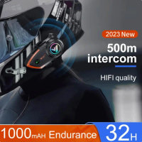 Alat Komunikasi Motor Kebidumei Intercom Helm Bluetooth Headset Helmet Motorcycle - Y80 2X - Black V