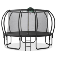 Trampoline, 14FT for Kids with Composite TopLoop for Safety Enclosure, Plus Basketball Board, Recreational Playset, Trampoline