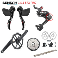 SENSAH SRX PRO 1x11 Speed, 11s Road Groupset, R/L Shifter + Rear Derailleurs + chain +Cassette, gravel-bikes Cyclo-Cross BB24MM