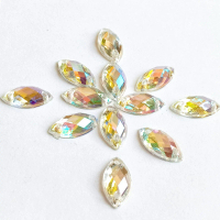 Payet Diamond Kristal Tiga Dimensi Akrilik Jahit Grade A Mata Taiwan Premium 6x12mm/Lusin baju leher