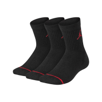 Nike 襪子 Jordan Cushioned Socks 童襪 大童 黑 紅 喬丹 短襪 三雙入 加厚底 JD2213021GS-001