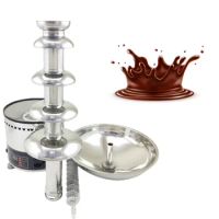 Electric 5 Layers Chocolate Fountain Hot Pot Chocolate Waterfall Machine Melting Warming Function for Family Office Party