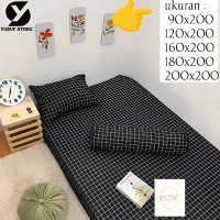 SPREI SINGLE UKURAN 90X200 100X200 120X200 / SPREI SET KOTAK KOTAK / SPREI SET SARUNG BANTAL GULING