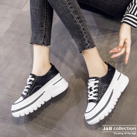 【J&amp;H collection】真皮透氣厚底內增高休閒鞋(現+預 白色 / 黑色)