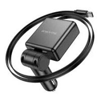 BOROFONE BZ33 60W 可伸縮-C/TYPE-CX1 車用充電器 黑色