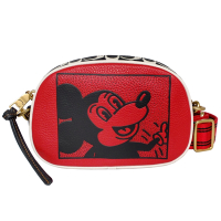 COACH Disney Mickey Mouse X Keith Haring紅黑真皮迷你斜背包