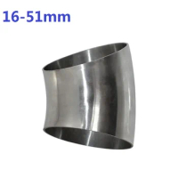 19mm-102mm SS304 Stainless Steel 45 Degree Weld Elbow Pipe- Fittings Car Accessories Exhaust Tube Bends