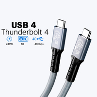 Ub4 Cáp 40Gbps 240W Thunderbolt 4 Loại C nhanh sạc cáp thunderbolt3 USB C để C truyền dữ liệu cáp ch