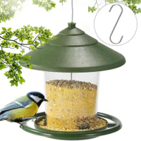 Creative Automatic Bird Feeder Hanging Wild Bird Food Dispenser For Outdoor Garden Yard Decoration Shelter From The Sun Rain