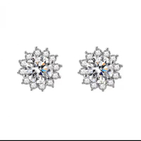 OTHER 極大氣共2卡花樣莫桑鑽耳環  1 pair
