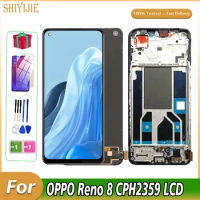 New 6.43'' Original For OPPO Reno8 Display Touch Screen For OPPO Reno 8 4G CPH2359 CPH2457 Lcd Assembly Panel Digitizer Tested