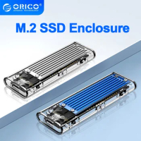 ORICO M.2 NVMe SATA SSD Enclosure Adapter 10Gbps USB C External Transparan Enclosure Mendukung Kunci M dan B &amp; M Support 4TB