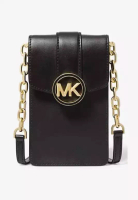 MICHAEL KORS Michael Kors Carmen Small Faux Leather Phone Crossbody Bag Black