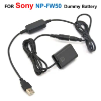NP-FW50 AC-PW20 Dummy Battery+Power Bank USB Cable For Sony A7 A7S A7K A7II A7R A7RII A6300 A6400 A5000 A5100 A6000 ZV-E10