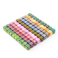 Dadu DND, fen 10Pcs / set, Tahan Lama, D6 12mm, Berwarna, 6 Sisi, Dadu Polihedron, Warna Lutsinar Ak