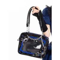 Gothic Hottie Streetwear Y2k Chain Subculture Women Handbag Trendy Pu Leather Underarm Shoulder Bag E-girls Itabag Designer Bag