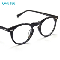 Oliver OV5186 Gregory Peck Glasses with Original Case High Quality Acetate Frames Round Glasses Men's Prescription Eyeglasses