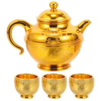 Teapot Set Gifts Offering Cup Altar Bowl Vintage Retro Worship Auspicious Adornment