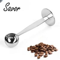 Stainless Steel Stand Tamper Spoon Tools 2 in 1 Coffee Scoop Portable Tea Powder Measuring Scoops Kitchen Grinder Accessories
