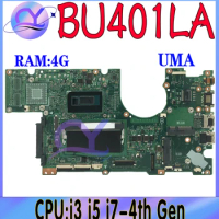 BU401LA Mainboard For ASUS ASUSPRO Advanced BU401L BU401LG BU401LAV Laptop Motherboard with i3 i5 i7-4th RAM-4G UMA/PM 100% Test