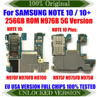 256G 512GB Unlocked For Samsung Galaxy Note 10 N970F N970FD N970U N975F N975U N975FD N976B Logic Board Motherboard