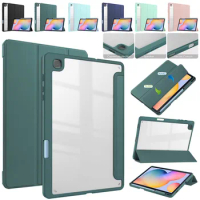 For Samsung Galaxy Tab S6 Lite 10.4 2020 2022 SM-P610 P615 P613 P619 TPU Transparent Back Shockproof Case Bracket Tablet Cover