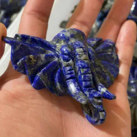 Natural lapis lazuli hand carving Elephant nose decorated with lapis lazuli crystal sculpture