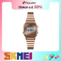 Jam Tangan Wanita SKMEI 1901 LED Digital Stainless Steel Water Resist Original Watch Anti Air