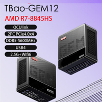 Tbao Gem12 PC AMD R7 8845hs/7840hs 75W Usb4 Oculink DDR5 5600MHz Dual NVMe SSD Dual 2.5G เครือข่ายคอ