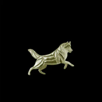 Trendy Siberian Husky Leader Dog Brooches and Pins Gold Color Silver Color Men Brooches Fashion Jewelry Hand of King