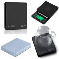 3kg/0.1g Smart Drip Coffee Scale USB Timing LED Digital Electronic Household Kitchen Scale Hand-held Brewing Coffee Scale