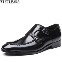 Mens Loafers Office Monk Strap Shoes for Men Business Suit Oxford Shoes for Men Formal Shoes Men Brown Dress Zapatos Hombre