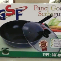 PROMO!! Panci / Teplon / Wajan Penggorengan Tutup Kaca Serbaguna GSF Besi Teflon