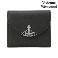 Vivienne Westwood 51070044 L001N N402 錢包 皮夾 サフィアーノ ハーフムーン 二つ折り財布 品牌 ブラック 女錶 女用 ウォレット SAFFIANO HALF MOON WALLET 記念品