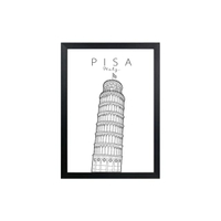 ภาพติดฝาผนัง TOWER OF PISA/45x60 สี ดำ/หลากสี