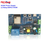 RCmall AC/DC Power Supply ESP32 WIFI Blue-tooth BLE 1-channel Relay Module ESP32 C3 Development Board ESP32-C3/ESP-C3-12F