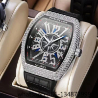 2024 New Frank Watch Men's trend is full of diamonds and stars. Couples, students, big dial, barrels, Muller watches.