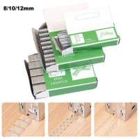 1000Pcs Heavy Duty Staples U/ Door /T Shaped Staples Nails 8/10/12mm Nails For Stapler Wood Furniture Household Fixed Line Tools