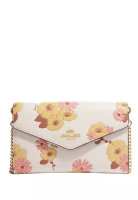 Coach Coach 花卉簇印花信封手拿包斜背包 - 白色