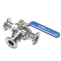 Long Handle Three 3 Way Hydraulic Control Valves 1.5inch Stainless Steel 304 L/T Type 3way Tri Clamp Ball Valve 3way ball valve