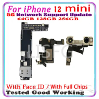 Free shipping For iPhone 12 MINI motherboard With Face ID 256GB 128GB 64GB 100% Original Unlocked logic board With Full Chips