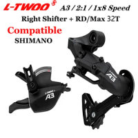 LTWOO A3 2:1 1X8 8 Speed Derailleurs Trigger Groupset 8s 8v Shifter Lever 8 Speed Rear Derailleur switches Compatible Shimano