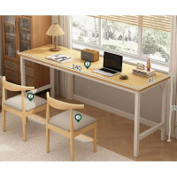 簡易書桌電腦桌（【桌椅組合-2椅】原木色140*40*75cm）