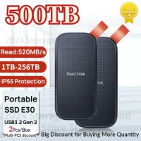 HardDisk 100% Original SSD E30 2TB 1TB 480GB USB3.2 Type-A/C Portable External Solid State Drive NVME Small Portab hard disk ps5