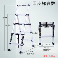 Telescopic Aluminium Ladder Extension Foldable Portable Straight Ladders Multi Purpose Household Tools