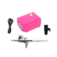 Pink White Black Spray Gun Multi-Purpose Airbrush with Portable Mini Air Compressor Kit for Spray Model Air Brush Nail Tool Set
